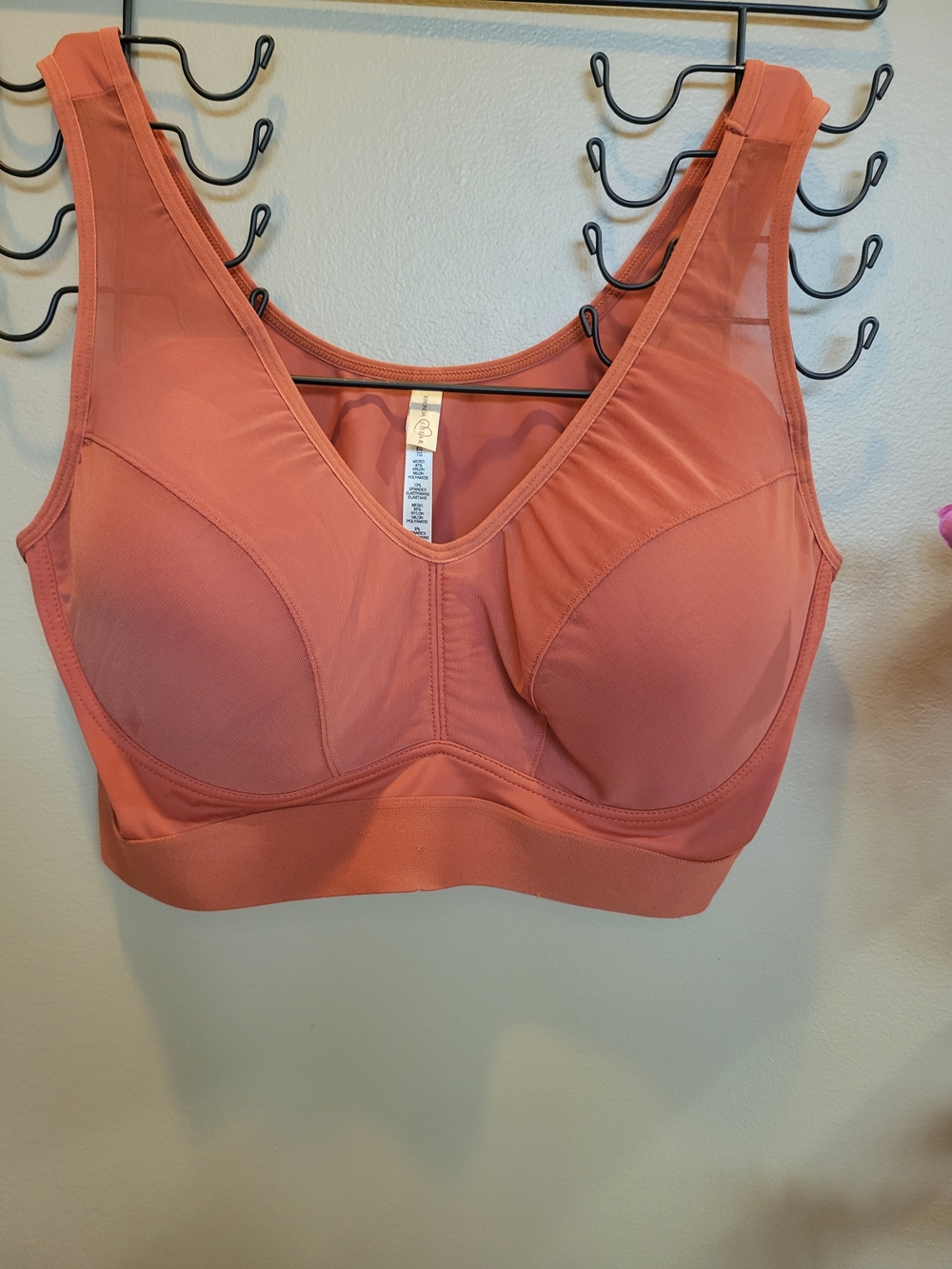 Rhonda Shear Coral Support Bra with Wide Straps